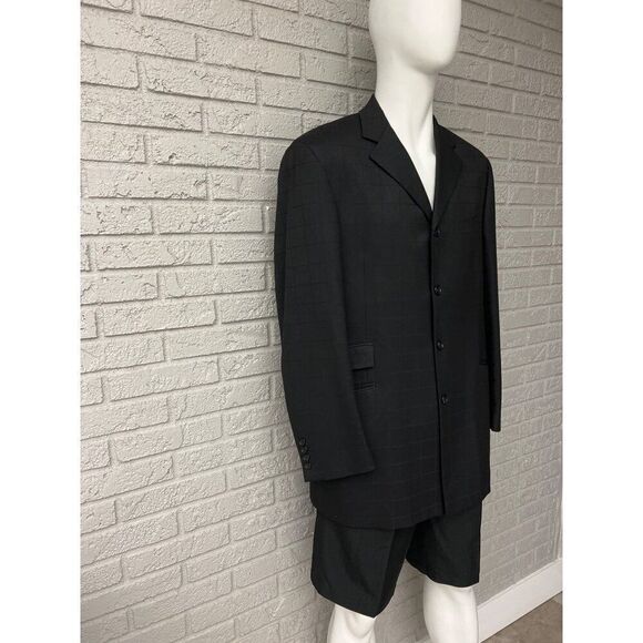 Steve Harvey Men Black Extra Fine Merino Wool Jacket Size 44R - Picture 4 of 14